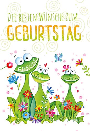 Geburtstagskarte"Glück - Glück - Glück", B6 + Umschlag von Kurt Eulzer die Glückwunschkarte