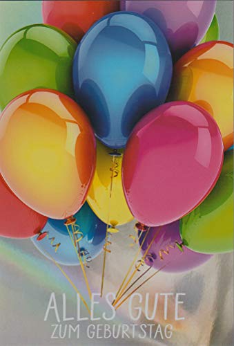 Karte zum Geburtstag"Luftballons", B6 + Umschlag von Kurt Eulzer die Glückwunschkarte