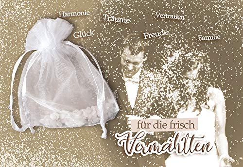 KE - Hochzeitsglückwunschkarte im DIN B6 Format mit Reissäckchen - Inklusive Umschlag - Ideal für Hochzeitsgrüße - Motiv: Reis von Kurt Eulzer