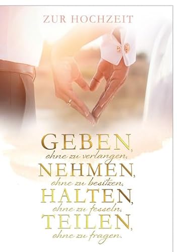 KE - XXL A4 Hochzeitskarte mit Goldfolien-Schrift, inkl. Umschlag, Glückwunsch zur Hochzeit, Motiv: Herz von Kurt Eulzer