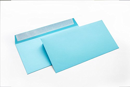 Briefumschäge DIN lang C6/5 114x229 mm hellblau 120 g/m² ohne Fenster haftklebend (Artikel: 209A) (100) von Kurt-Europe.de