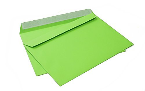 Briefumschläge DIN C5 162 x 229 mm grün 120g/m² ohne Fenster haftklebend (Artikel: 308A) (500) von Kurt-Europe.de