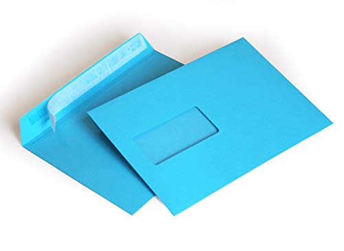 Briefumschläge DIN C5 162 x 229 mm hellblau 120g/m² mit Fenster haftklebend (309AF) (50) von Kurt-Europe.de