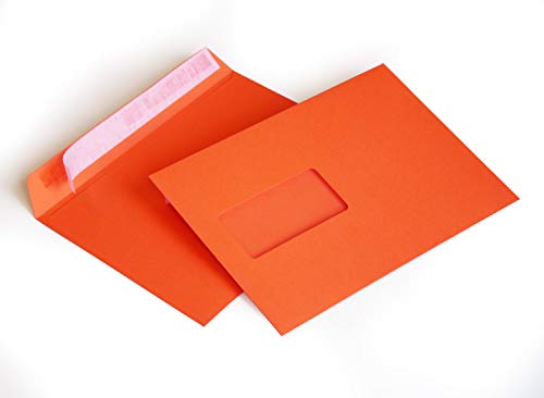 Briefumschläge DIN C5 162 x 229 mm orange 120g/m² mit Fenster haftklebend (305AF) (50) von Kurt-Europe.de