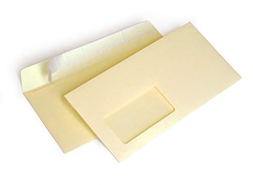 Briefumschläge DIN Lang 114x229 mm (vanille) 120 g/m² ohne Fenster haftklebend (200AF) (100) von Kurt-Europe.de