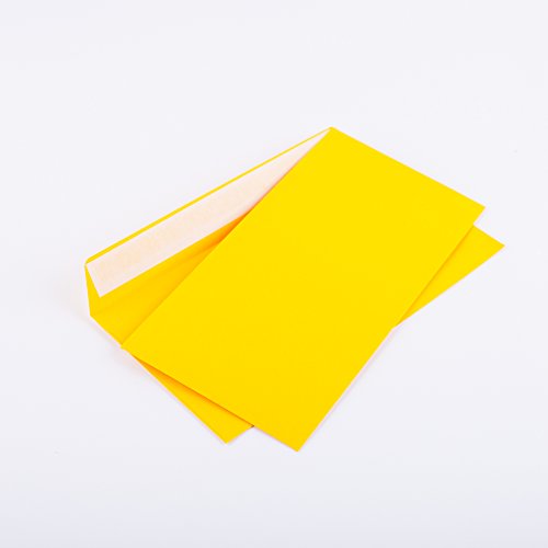 Briefumschläge DIN lang C6/5 114x229 mm gelb 120 g/m² ohne Fenster haftklebend (Artikel: 204A) (100) von Kurt-Europe.de