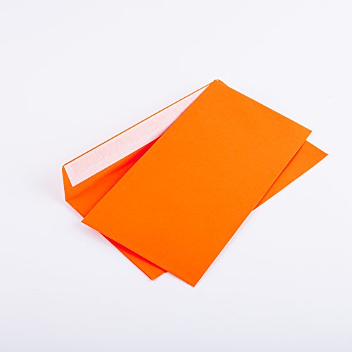Briefumschläge DIN lang C6/5 114x229 mm orange 120 g/m² ohne Fenster haftklebend (Artikel:205A) (25) von Kurt-Europe.de