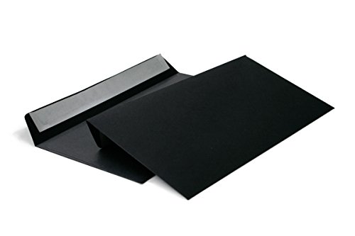 Briefumschläge DIN lang C6/5 114x229 mm schwarz 120 g/m² ohne Fenster haftklebend (Artikel: 214A) (100) von Kurt-Europe.de