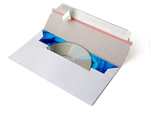 Medienversandverpackungen weiß mit Brief aus Vollpappe ohne Fenster, mit Selbstklebeverschluss, 218x121 mm(PS.091) (100) von Kurt-Europe.de