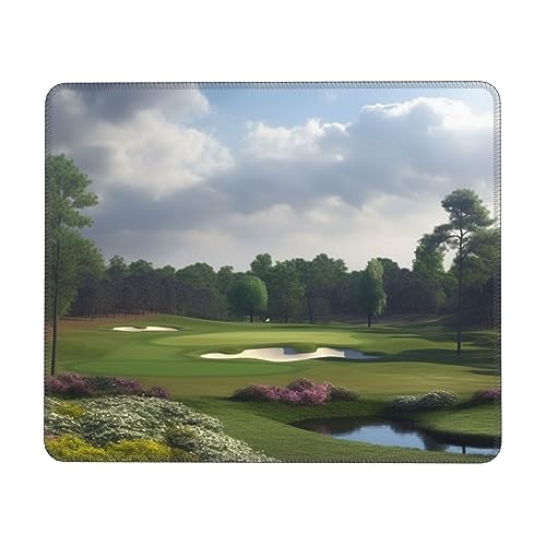 Mauspad mit Golfplatz-Druck, rutschfest, wasserdicht, Gummi, Gaming-Mauspad für Laptop, Büro, Gaming, 20 x 24 cm von Kururi