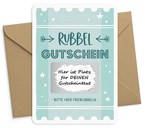 KuschelICH Rubbelkarte zum selber beschriften mit Briefumschlag Gutschein Rubbellos (Gutschein) von KuschelICH