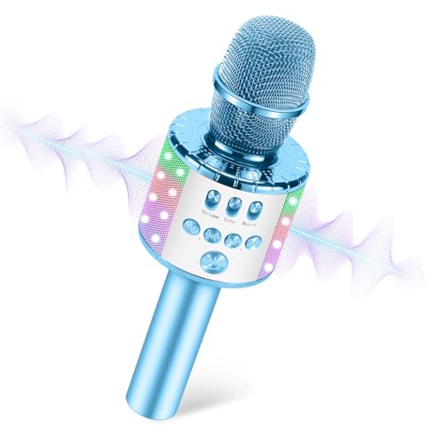 Kussla Blaues Mikrofon für Kinder, Karaoke-Mikrofon, Hi-Fi-Sound, kompatibel mit Android iOS und Multi-App, Kinderspielzeug für 4, 5, 6, 7, 8 Jahre, Weihnachten, Neujahrsgeschenke, Blau Kussla Blaues Mikrofon für Kinder, Karaoke-Mikrofon, Hi-Fi-Sound, kompatibel mit Android iOS und Multi-App, Kinderspielzeug für 4, 5, 6, 7, 8 Jahre, Weihnachten, Neujahrsgeschenke, Blau von Kussla