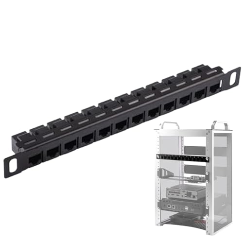 Kustimantu 12 Port Patch Panel, Patch -Panel 12 Port - Drahtmanagerhalter - Unschirmer CAT5E/CAT6 -Kabelverkabelungsregal für die Kabelverwaltung, Drahtorganisator Ständer von Kustimantu