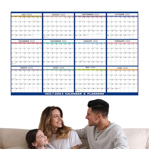 Kustimantu 2025 löschbarer Wandkalender, löschbarer Kalender für Wand | Trockener Löschen doppelseitiger Wandkalender Whiteboard | Wiederverwendbarer monatlicher Planer mit reibungslosen Schreiben für von Kustimantu