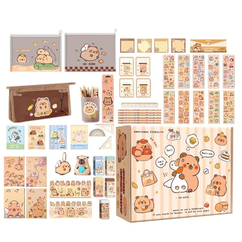 Kustimantu Capybara Schulbedarf - Ästhetische Mehrzweck Schreibwaren Für Kinder | Flexible Lernmaterialien Für Schreiben Zeichnen Tagebuchführen Scrapbooking von Kustimantu