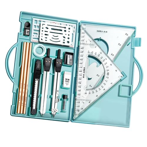 Kustimantu Geometriekompass -Set, Geometrie -Set für Schüler | 16x Math Geometrie Kit - Zeichenwerkzeuge mit Aufbewahrungsbox, Zeichnen von Vorräten für Künstler Schüler Lehrer Kustimantu Geometriekompass -Set, Geometrie -Set für Schüler | 16x Math Geometrie Kit - Zeichenwerkzeuge mit Aufbewahrungsbox, Zeichnen von Vorräten für Künstler Schüler Lehrer von Kustimantu