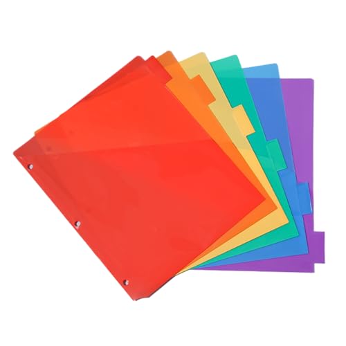 Kustimantu Registerkarten der Seitenteiler, Indexteiler - Buntes Ringbindemittel Big Tab | Regenbogen dicke Trenntaschen Ring Notebook -Organisation für den Arbeitsplatz für Heimschule von Kustimantu