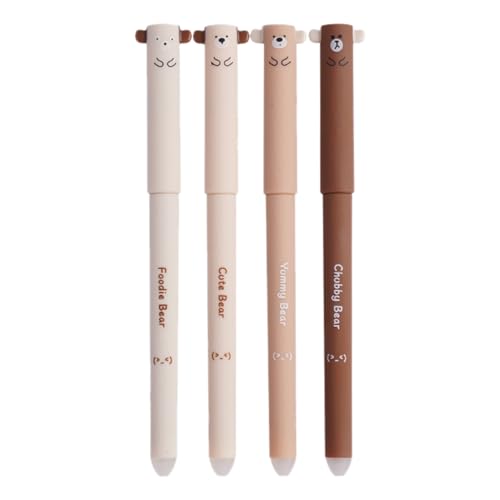 Kustimantu Stift mit Radiergummi, Löschbare Stifte, Animal Black Ball Point Stifte, 5x feiner Punkt reibungsloses Schreiben süßes stationäres Set, Schulmaterial für Kinder Schüler Erwachsene von Kustimantu