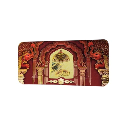 Kusum51 10er-Pack Umschläge für Shagun, Bargeld, Geschenk, Jahrestag, Feier, Tradition, Fest, Familie, fröhliche Momente, besondere Anlässe (Regenschirm mit Elefant) von Kusum51