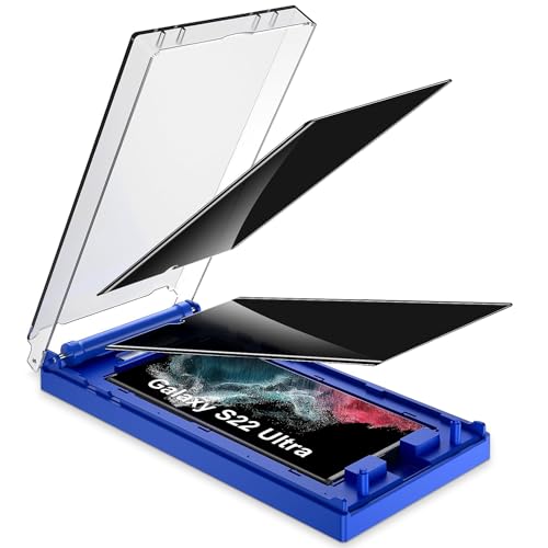 Kuteja [2 Stück] Privacy Schutzfolie für Samsung Galaxy S22 Ultra 5G Folie,[Automatische Staubentfernung] Anti-Kratzen, Anti Spähen, Fingerabdruck-ID Blasenfreie Weich TPU Displayschutzfolie von Kuteja