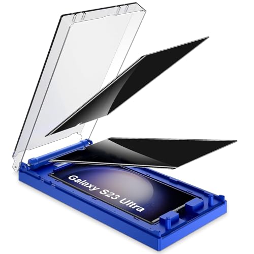 Kuteja [2 Stück] Privacy Schutzfolie für Samsung Galaxy S23 Ultra 5G Folie,[Automatische Staubentfernung] Anti-Kratzen, Anti Spähen, Fingerabdruck-ID Blasenfreie Weich TPU Displayschutzfolie von Kuteja