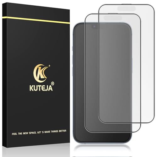 Kuteja Matt Panzer Schutz Glas für iPhone 13 Plus [2 Stück], 9H Härte Full Screen Matte Schutzfolie, Anti-Fingerabdruck, Blendschutz, Anti-Kratzen Gehärtetem Glas Displayschutzfolie von Kuteja