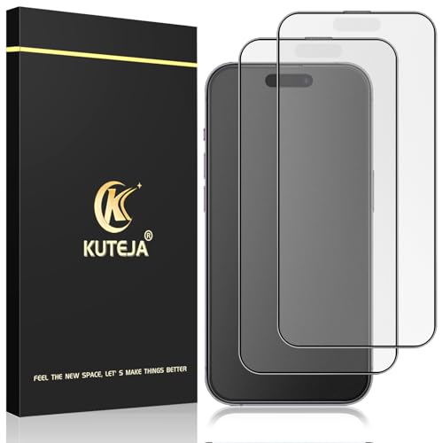 Kuteja Matt Panzer Schutz Glas für iPhone 14 Pro [2 Stück], 9H Härte Full Screen Matte Schutzfolie, Anti-Fingerabdruck, Blendschutz, Anti-Kratzen Gehärtetem Glas Displayschutzfolie von Kuteja