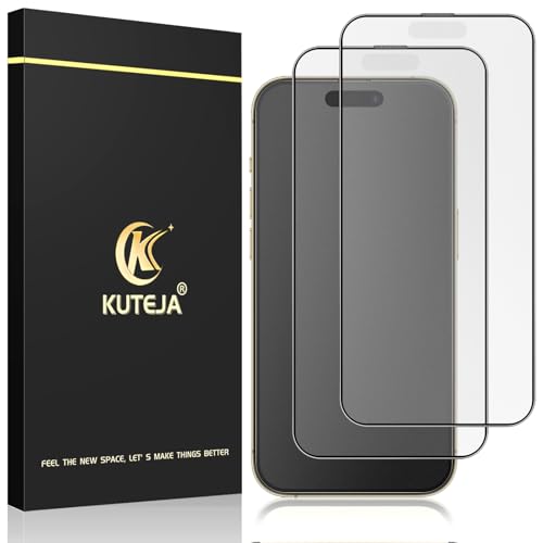 Kuteja Matt Panzer Schutz Glas für iPhone 14 Pro Max [2 Stück], 9H Härte Full Screen Matte Schutzfolie, Anti-Fingerabdruck, Blendschutz, Anti-Kratzen Gehärtetem Glas Displayschutzfolie von Kuteja