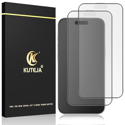 Kuteja Matt Panzer Schutz Glas für iPhone 16 [2 Stück], 9H Härte Full Screen Matte Schutzfolie, Anti-Fingerabdruck, Blendschutz, Anti-Kratzen Gehärtetem Glas Displayschutzfolie von Kuteja
