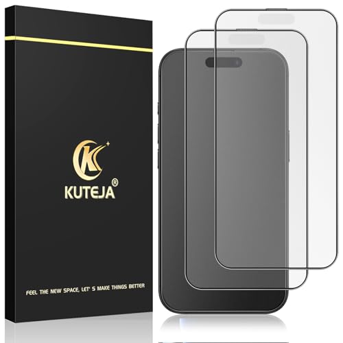 Kuteja Matt Panzer Schutz Glas für iPhone 16 Pro [2 Stück], 9H Härte Full Screen Matte Schutzfolie, Anti-Fingerabdruck, Blendschutz, Anti-Kratzen Gehärtetem Glas Displayschutzfolie von Kuteja