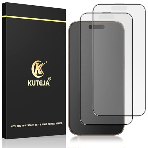 Kuteja Matt Panzer Schutz Glas für iPhone 16 Pro Max [2 Stück], 9H Härte Full Screen Matte Schutzfolie, Anti-Fingerabdruck, Blendschutz, Anti-Kratzen Gehärtetem Glas Displayschutzfolie von Kuteja