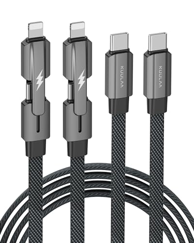 60W USB C Kabel, iPhone Ladekabel Lightning Ladekabel for iPhone 15 14 13 12 11 Pro Max Plus iPad, Typ C auf C Kabel USB C to USB C Ladekabel für Samsung S24 S23 S22 S9 (1M+2M) von Kuulaa