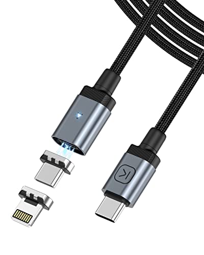 Kuulaa Magnetisch Ladekabel [1m], USB C auf Lightning-Kabel, PD 65W Schnellladekabel, Magnetisches Ladekabel, Datenübertragungskabel, kompatibel mit Laptop, i-P, für Samsung S10/S22, Typ C von Kuulaa