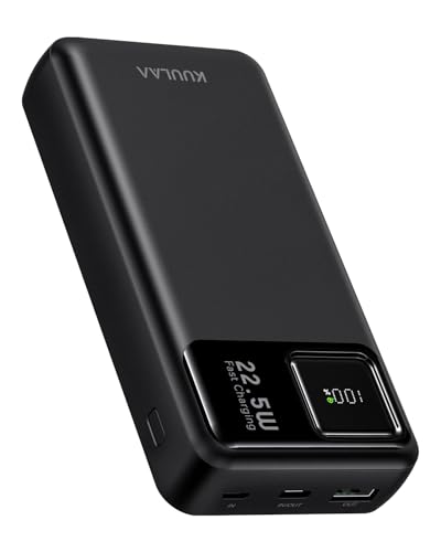 Kuulaa Power Bank 20000mAh, 22,5W (USB-C Input & Output) Klein Aber Stark Externer Handyakkus,Klein Externe Handyakkus Fast Charging, Portable Charger für iPhone 16 15 14 13 12 Pro Max Samsung von Kuulaa