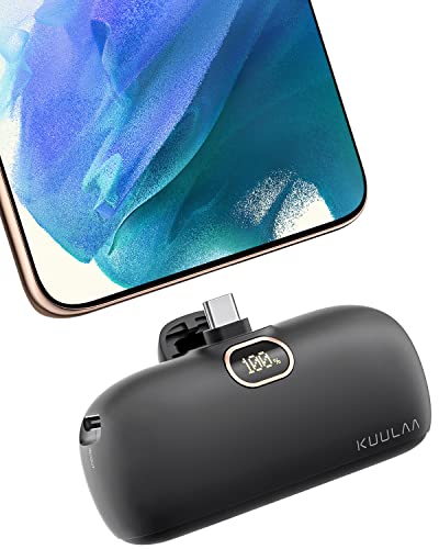 Kuulaa Powerbank USB C 5000mAh, 20W PD Schnelles Aufladen Power Bank Klein LED Display Extrener Akku Pack Kompatibel mit iPhone 16/15 Plus Pro Max Samsung S24,S23/Note/Huawei/LG,USB-C-Telefone usw von Kuulaa