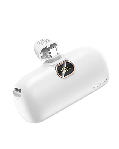Kuulaa Mini Powerbank 5000mAh, 20W PD Klein Power Bank USB C Externer Akku, Compact LED Digitalanzeige Akkupack Kompatibel mit iPhone 15/16, Samsung S23/24 Serie, Note20/10 Serie, Huawei, iPad Pro/Air von Kuulaa
