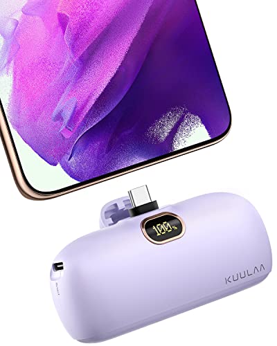 Kuulaa Powerbank USB C 5000mAh, 20W PD Schnelles Aufladen Power Bank Klein LED Display Extrener Akku Pack Kompatibel mit iPhone 16/15 Plus Pro Max Samsung S24,S23/Note/Huawei/LG,USB-C-Telefone usw von Kuulaa