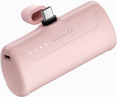 Kuulaa Tragbares Ladegerät USB C Power Bank 4500mAh Kleines Tragbares Handy-Ladegerät Android Kompakt Plug in Akku Pack Tragbar Kompatibel mit iPhone 15, Samsung Galaxy, Moto, LG, Pixel Blau von Kuulaa