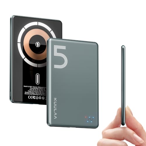 Kuulaa Ultra Slim Magsafe PowerBank,5000mAh Wireless Power Bank mit Type C 20W Output Powerbank Schnellladefunktion 7.2mm Kleine Mini Powerbank für iPhone 15 Pro/15 Pro Max /15/14/13/12 Kuulaa Ultra Slim Magsafe PowerBank,5000mAh Wireless Power Bank mit Type C 20W Output Powerbank Schnellladefunktion 7.2mm Kleine Mini Powerbank für iPhone 15 Pro/15 Pro Max /15/14/13/12 von Kuulaa