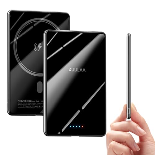 Kuulaa Ultra Slim PowerBank, 5000 mAh, MagSafe PowerBank mit Type C 20W Ausgangsleistung, Schnellladefunktion, 7,2 mm Dünn, Mini Powerbank für iPhone 16 Pro Max/15 Pro/15/14/13/12 Kuulaa Ultra Slim PowerBank, 5000 mAh, MagSafe PowerBank mit Type C 20W Ausgangsleistung, Schnellladefunktion, 7,2 mm Dünn, Mini Powerbank für iPhone 16 Pro Max/15 Pro/15/14/13/12 von Kuulaa