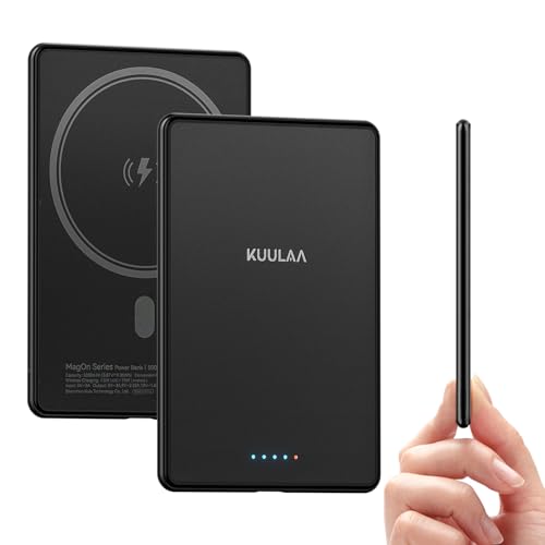 Kuulaa Ultra Slim PowerBank für iPhone, 5000 mAh MagSafe PowerBank mit Type C 20W Ausgangsleistung, Schnellladefunktion, 7,2 mm Dünn, Mini Powerbank für iPhone 16 Pro Max/15 Pro/15/14/13/12 Series Kuulaa Ultra Slim PowerBank für iPhone, 5000 mAh MagSafe PowerBank mit Type C 20W Ausgangsleistung, Schnellladefunktion, 7,2 mm Dünn, Mini Powerbank für iPhone 16 Pro Max/15 Pro/15/14/13/12 Series von Kuulaa