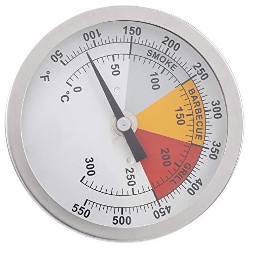 Grillthermometer, 0‑300℃ 1/2 Zoll NPT Edelstahl Grill Holzkohle Grill Temperaturanzeige Ofentemperaturanzeige zum Grillen von Fleisch von Kuuleyn