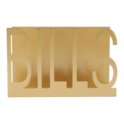 Kuuleyn Black Desk Mail -Veranstalter, Desktop Metall Mail Halter Ausschnitt Design Desk Briefhülle Hüllkurve Dokument Organizer mit Anti -Slip -Gummi -Basis (Gold) von Kuuleyn