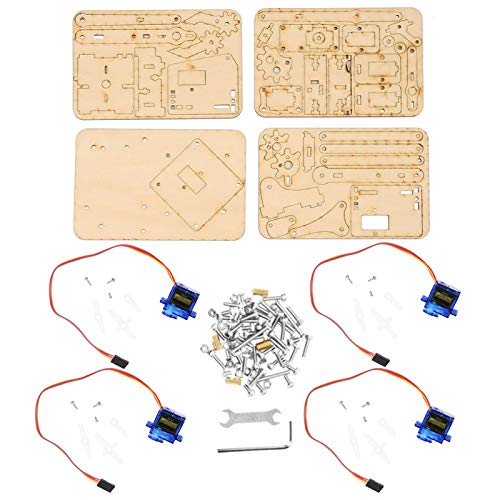Roboterarm-Kit, 4 DOF Holz Roboter mechanischer Arm sg90 Servo für Arduino Raspberry Pi SNAM1500 von Kuuleyn