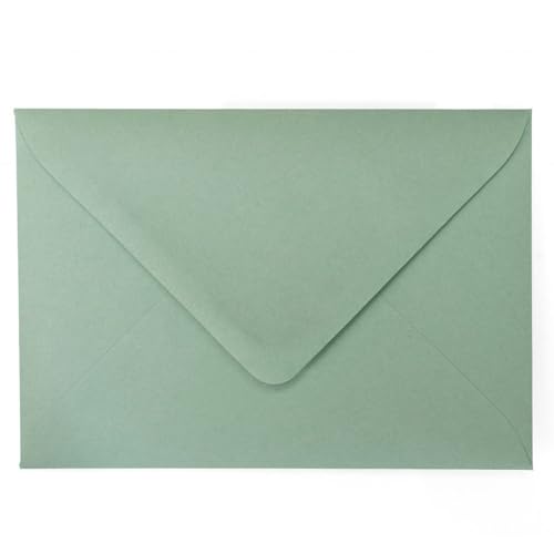 Kuvertwelt Briefumschläge DIN C6 (162x114mm) 100 Stück Eukalyptus Nassklebende Umschläge für Karten und Einladungen – Umschläge für Geschäftspost, Büro, Hochzeit und den privaten Gebrauch von Kuvertwelt
