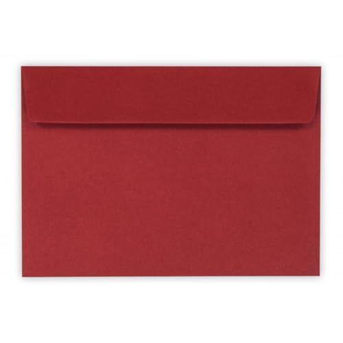 Kuvertwelt Briefumschläge DIN C6 (162x114mm) - Haftklebend - Hochwertige Umschläge in verschiedenen Stückzahlen 200 Stück Briefumschläge DIN C6 haftklebend Dunkelrot von Kuvertwelt