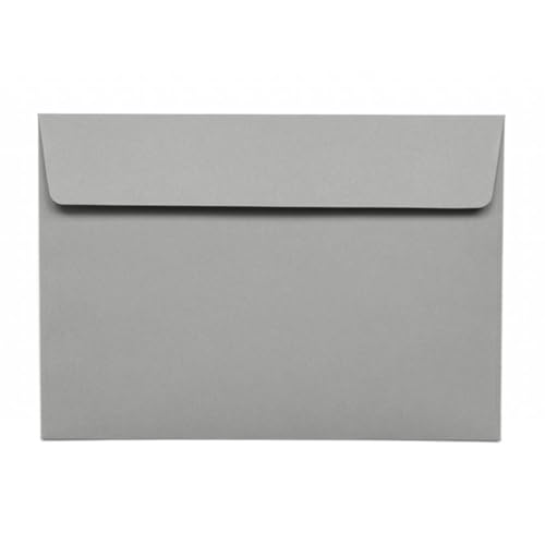 Kuvertwelt Briefumschläge DIN C6 (162x114mm) - Haftklebend - Hochwertige Umschläge in verschiedenen Stückzahlen 50 Stück Briefumschläge DIN C6 haftklebend Grau von Kuvertwelt