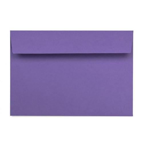 Kuvertwelt Briefumschläge DIN C6 (162x114mm) - Haftklebend - Hochwertige Umschläge in verschiedenen Stückzahlen 50 Stück Briefumschläge DIN C6 haftklebend Lila von Kuvertwelt