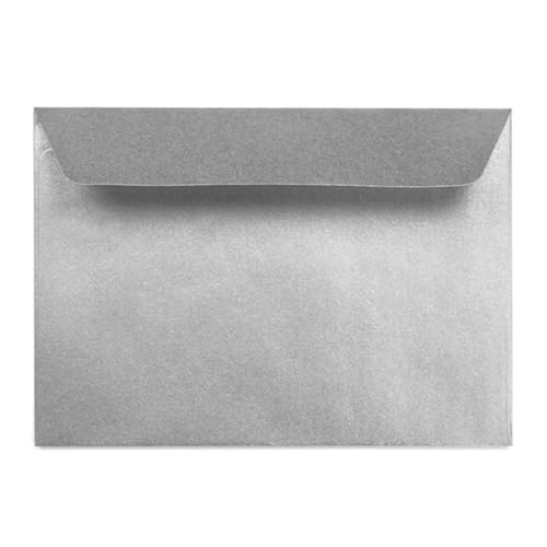 Kuvertwelt Briefumschläge DIN C6 (162x114mm) - Haftklebend - Hochwertige Umschläge in verschiedenen Stückzahlen 50 Stück Briefumschläge DIN C6 haftklebend Silber von Kuvertwelt