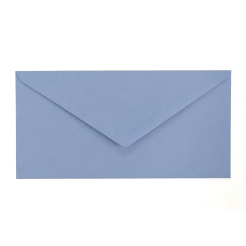 Kuvertwelt Briefumschläge DIN C6 (220x110mm) - Nassklebend - Hochwertige Umschläge in verschiedenen Stückzahlen 25 Stück Briefumschläge DIN Lang nassklebend Blau 1 von Kuvertwelt